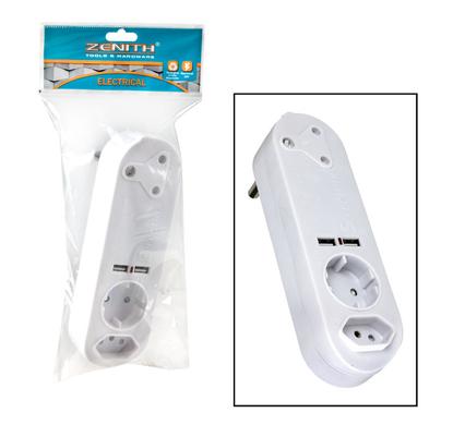 (image for) Multi Plug 1x16A 2x5A 2xUSB (STK65S)